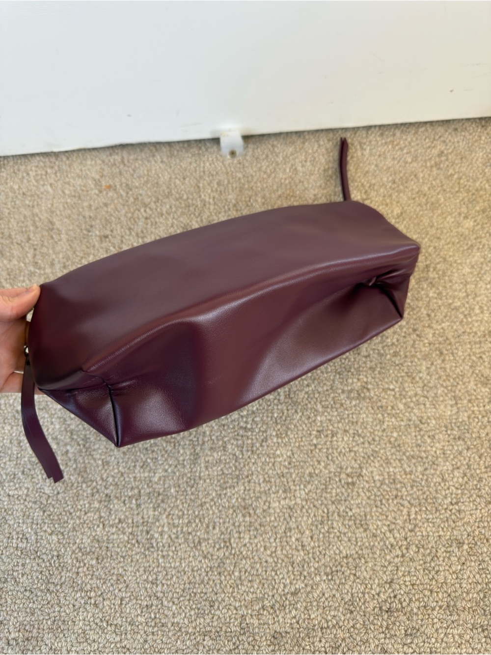 Leather Travel Dopp Kit in Deep Burgundy - Picture 3 of 3
